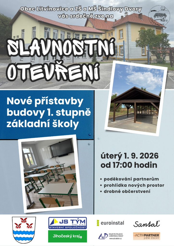 Slavnostní otevření přístavby 1. stupně - ZŠ a MŠ Šindlovy Dvory
